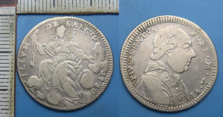 1780 / VI - 2 giulio, stříbro - Pius VI., Vatikán, Řím