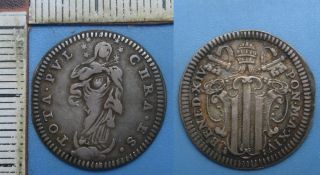 1753 / XIV - grosso, stříbro - Benedikt XIV., Vatikán, Řím