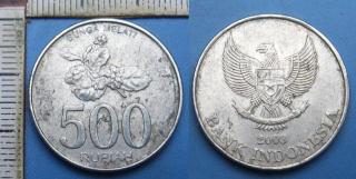 2003 - 500 rupiah - Indonésie, Bunga Melati