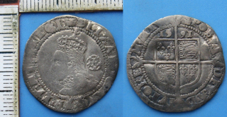 1591 - 6 pence, stříbro - Alžběta I., Anglie, Tudorovci