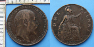 1910 - penny - Velká Británie, Edward VII.