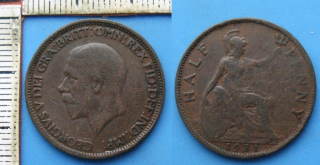 1931 - half penny - Velká Británie, Jiří V.