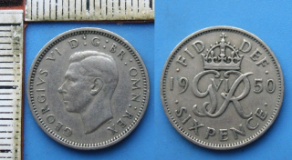 1950 - 6 pence - Velká Británie, Jiří VI.