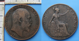 1910 - penny - Velká Británie, Edward VII.