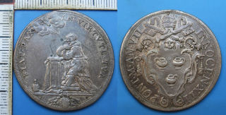 1697 - 1/2 scudo, stříbro - Innocenc XII., Papežský stát, asi m.o.