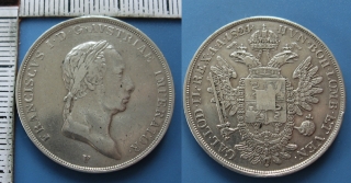 1824 V - 1/2 scudo, stříbro - František I., pro Lombardsko-Benátsko, vzácnější