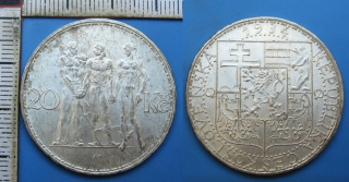 1934 - 20 Kč, stříbro