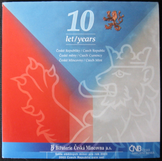 2003 - sada oběžných mincí ČR - 10 let České republiky