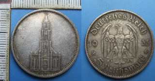 1935 A - 5 reichsmark, stříbro - Třetí říše