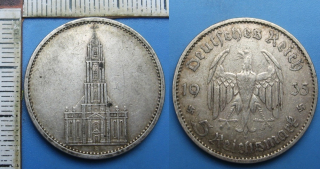 1935 A - 5 reichsmark, stříbro - Třetí říše