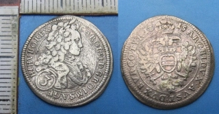 1715 - 3 krejcar, stříbro - Karel VI., Vídeň