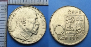1993 - 10 Kčs - ČSFR, T.G.Masaryk