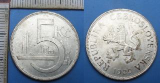 1929 - 5 korun, stříbro - pěkná