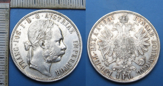 1886 - 1 zlatník, stříbro - František Josef I., krásný