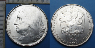 1977 - 100 Kčs, stříbro - Václav Hollar