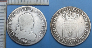 1720 A - 1/3 ecu, stříbro - Ludvík XV., Francie, Paříž