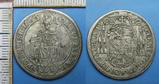 1688 - XV krejcar, stříbro - arcibiskupství Salzburg, Johann Ernst von Thun, Salzburg