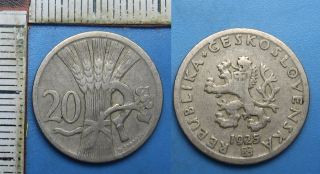1925 R - 20 haléřů, vzácnější