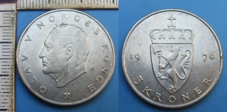 1976 - 5 krone - Norsko, Olav V.