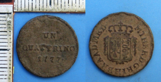 1777 - quattrino - Marie Terezie, pro Milánsko