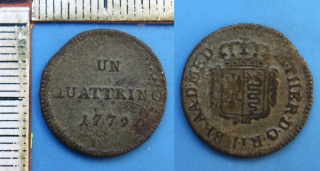 1779 - quattrino - Marie Terezie, pro Milánsko