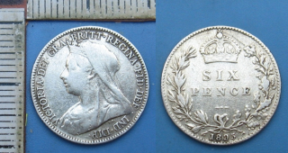 1895 - 6 pence, stříbro - Velká Británie, Victoria