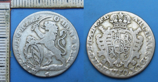 1750 ruka - escalin, stříbro - Marie Terezie, pro Rakouské Nizozemí, Antverpy