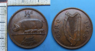 1965 - 1/2 penny - Irsko