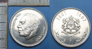 1987 - 1 dirham - Maroko, Hassan II.