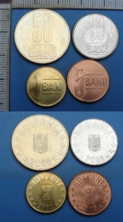 2005 - 1, 5, 10 a 50 ban - 4x Rumunsko