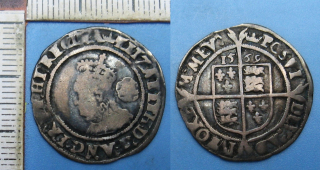 1569 - 6 pence, stříbro - Alžběta I., Anglie, Tower (Londýn), Tudorovci, zn. korunka