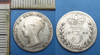 1860 - 3 pence, stříbro - Velká Británie, Victoria