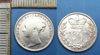 1877 - 3 pence, stříbro - Velká Británie, Victoria