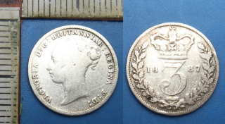 1887 - 3 pence, stříbro - Velká Británie, Victoria