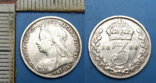 1896 - 3 pence, stříbro - Velká Británie, Victoria