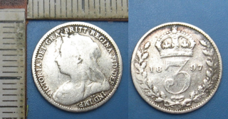 1897 - 3 pence, stříbro - Velká Británie, Victoria