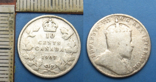 1907 - 10 cents, stříbro - Kanada, Edward VII.