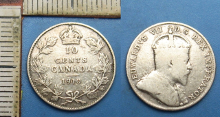 1910 - 10 cents, stříbro - Kanada, Edward VII.