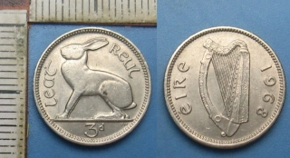 1968 - 3 pence - Irsko