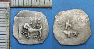 1393 - 1450 - Oettingenský fenik se čtyřrázem, stříbro - Bavorsko, Jindřich IV., pěkný