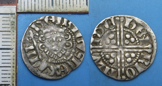 1251 - 1272 - penny, stříbro - Henry III., Anglie, Hereford, krásný