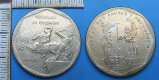 1981 - 10 pesos - Kolumbie, Islas de San Andres y Providencia