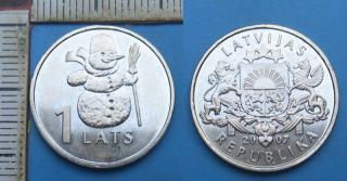 2007 - 1 lats - Lotyšsko