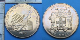 1982 - 1 dollar - Jamajka, World Championship of Football