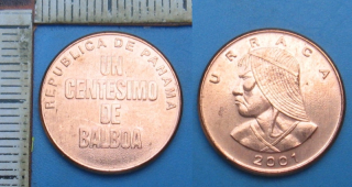 2001 - 1 centesimo - Panama, Urraca