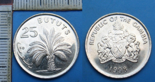 1998 - 25 bututs - Gambie