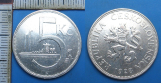 1928 - 5 korun, stříbro