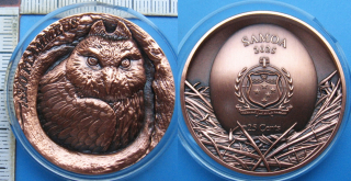 2025 - 25 cents - Samoa, Asio Flammeus, Kalous pustovka, 47 g, 40 mm, jen 3000 ks, Antique Finish, kapsle