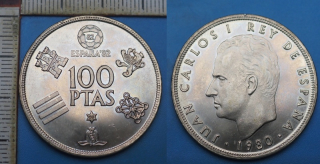 1980 - 100 pesetas - Španělsko, Juan Carlos I., Espaňa 82