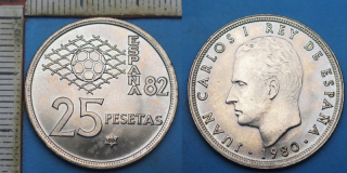 1980 - 25 pesetas - Španělsko, Juan Carlos I., Espaňa 82